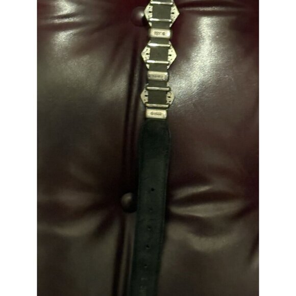 Vintage BRIGHTON Women's Black Leather Concho Belt 1995 Large Up To 34 InchWaist - Picture 14 of 16